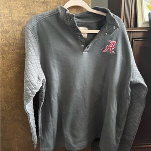 League Dark Gray Henley with Quilted Sleeves